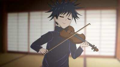 Megumi playing the violin