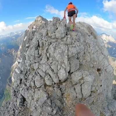 Anton Palzer during completing the 23 km, three peak Watzmann crossing