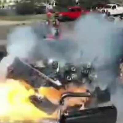 Reving the engine like a lunatic