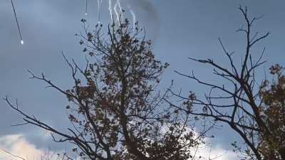 Ukrainian Su-25 dropping French AASM bombs at Russian position
