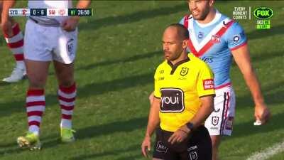 Mikaele Ravalawa shoulder charge on Josh Morris