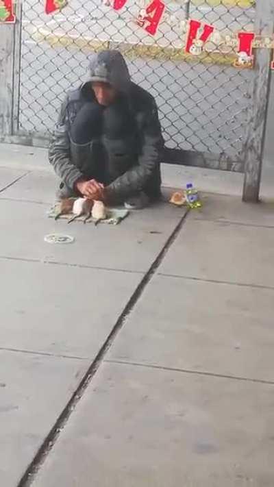 En eso que saca una rata y la empieza a empapar de tiner!