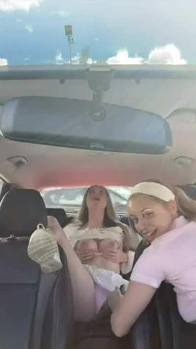 showing her friend the power of green vegitables