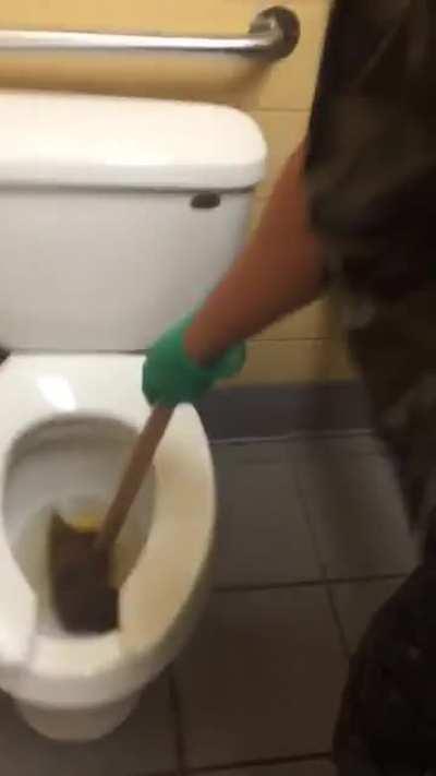 My coworker’s friend works at Dunkin Donuts and was paid an extra $250 cash to fish this out. It wouldn’t flush(obviously).