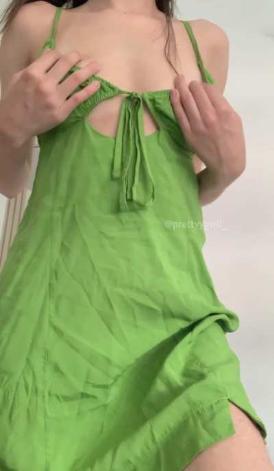 Tiny dress with nothing under hihi perfect combo