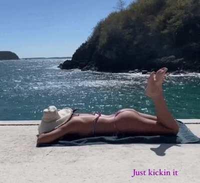 sunbathing in bikini