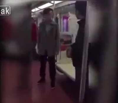 Hammer to the head for eating on the train