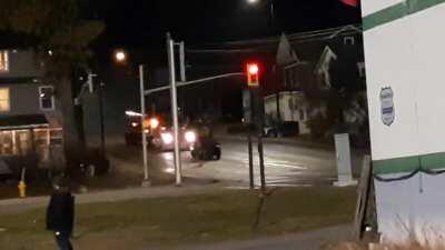 They were filming the scene of the tanker crashing into Claire and Leon last night