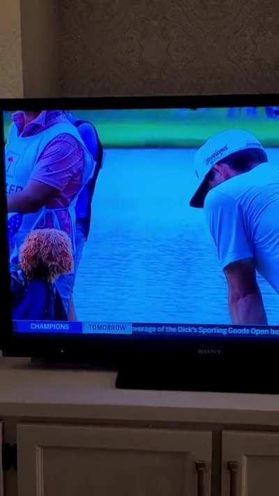 Keegan Bradley's head cover is alive! 