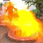 I've never seen this kind of cooking before, I thought he was digging a grave at first