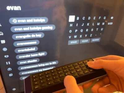 My stupid remote has a keyboard on the back but the spacebar just types out 