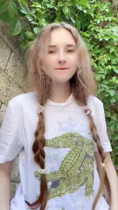 Trying to hide behind a t-shirt