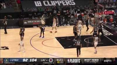 [Highlight] Paul George crosses O'Neale and lays it in high off the glass over Gobert