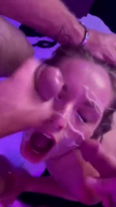 Horny Slut Huge Cumshot Facial POV