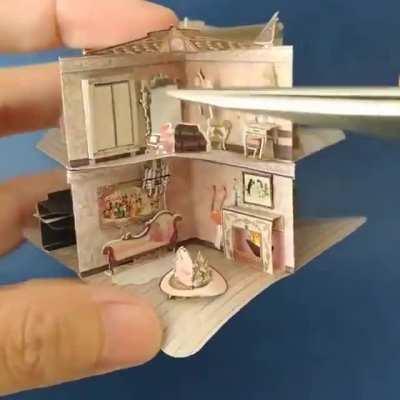 Doll house inside a tiny book