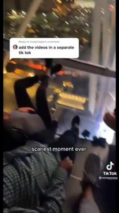 Being trapped on the Worlds Largest Ferris Wheel... when it begins to tilt.