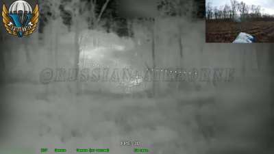 Airborne Forces Fiber-Optics FPV drone operators strike UAF tank covered in 