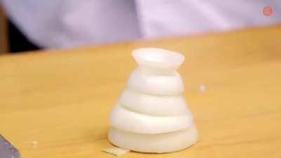 Hibachi Chef makes a meal on a regular table