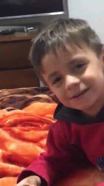 hey dad I can shave!