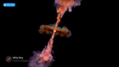 Herbig–Haro (HH) objects are formed when narrow jets of partially ionised gas ejected by stars collide with nearby clouds of gas and dust. (Credit: Milky Way app)