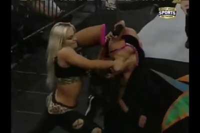 Aksana testing AJ's flexibility in FCW