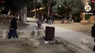 Israeli police throwing flash grenades at Palestinians praying at Al Aqsa mosque