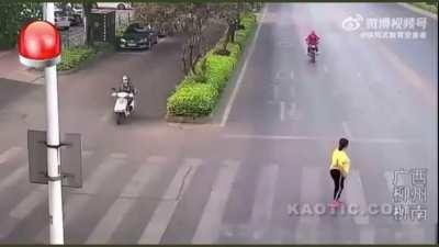 Playing chicken with a vehicle as a pedestrian