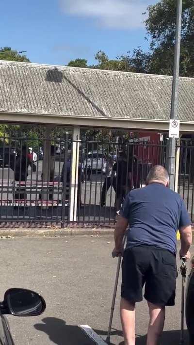 Someone robs an old man’s crutches to use as a weapon