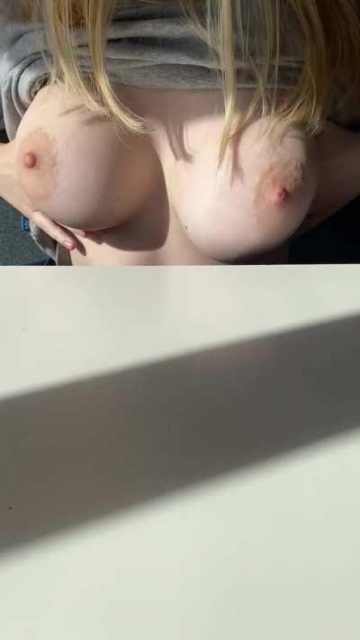 My friends dared me to flash my tits, so…