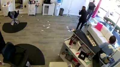 Just a normal day at a hair salon.