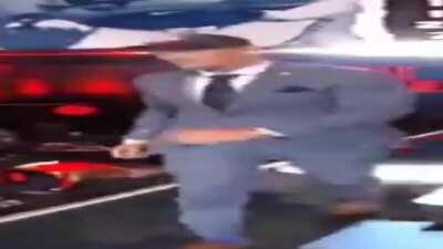 Big Mac walking but he's always in frame