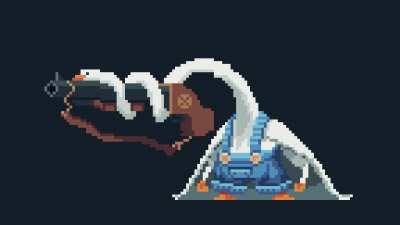 Goose gun equip animation!!! For more of my pixel art there will be a link to my twitter in the comments!