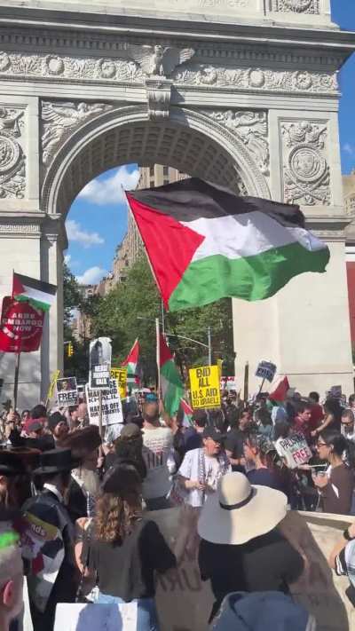 New Yorkers commemorate 77 years since the Nakba, honoring the memory of 700,000 Palestinians expelled from their homes after the creation of the State of Israel.