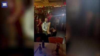 Rookie cop grinding on her boss at at work party