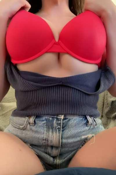 I wear low cut shirts when I’m feeling slutty and needy