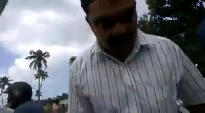 His friend just ruined the white-shirt guy's entire Karma