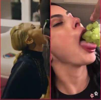 Lili Reinhart and Camila Mendes with their slut tongues