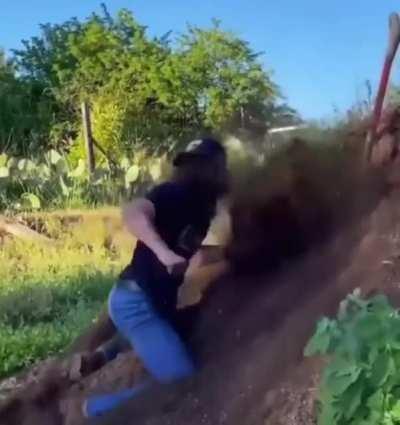 On his fifth jug of fight juice