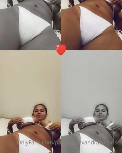 P@mela Alex@nder White Bikini