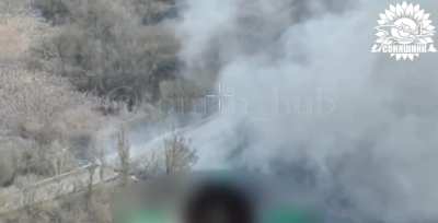 The Ukrainian Armed Forces carried out a MiG-29 airstrike on a bridge in the Belgorod region near the village of Grafovka using a guided French AASM HAMMER aerial bomb. April 2025.