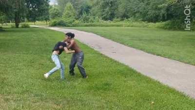 Bro knocked him out of both shoes😳