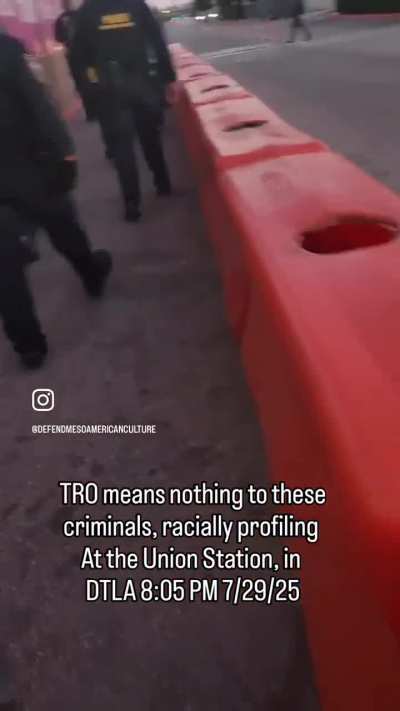 Activists catch ICE/DHS Secret Police (plainclothes agents) making racially motivated stops of random people at DTLAs Union Station despite court orders