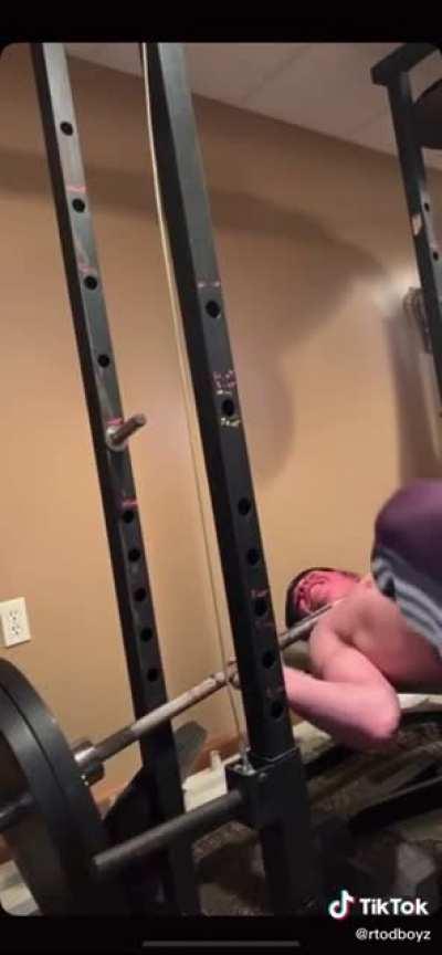 The fart when the bar is crushing his neck to near the point of death made me laugh really hard.