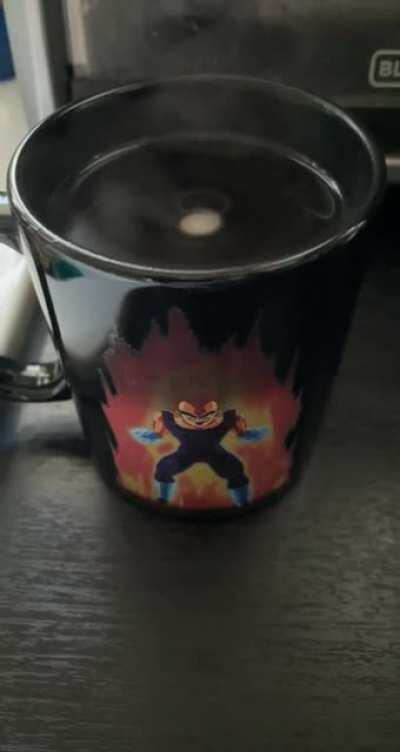 Vegeta powering up my coffee