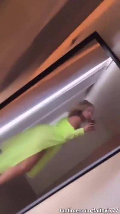 Green dress twerking