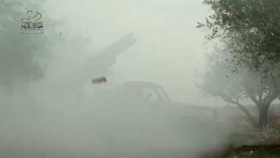 Ahrar al-Sham Targeting Assad strongholds in Hama military airport with Grad missiles 12/30/2017