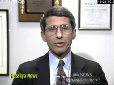 Fauci (MBUH) promoting safe and effective treatments in 1988.