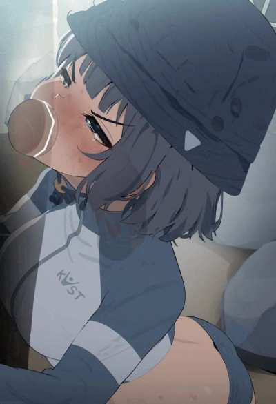 Saki taking the whole cock inside her throat [Blue Archive] (mizumizuni)