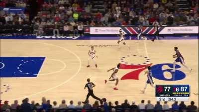 [Highlight] FURKSANITY! Furkan Korkmaz with the steal & the and one off an Embiid pass!