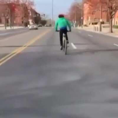 These guys playing chicken by riding into oncoming traffic and swerving at the last second